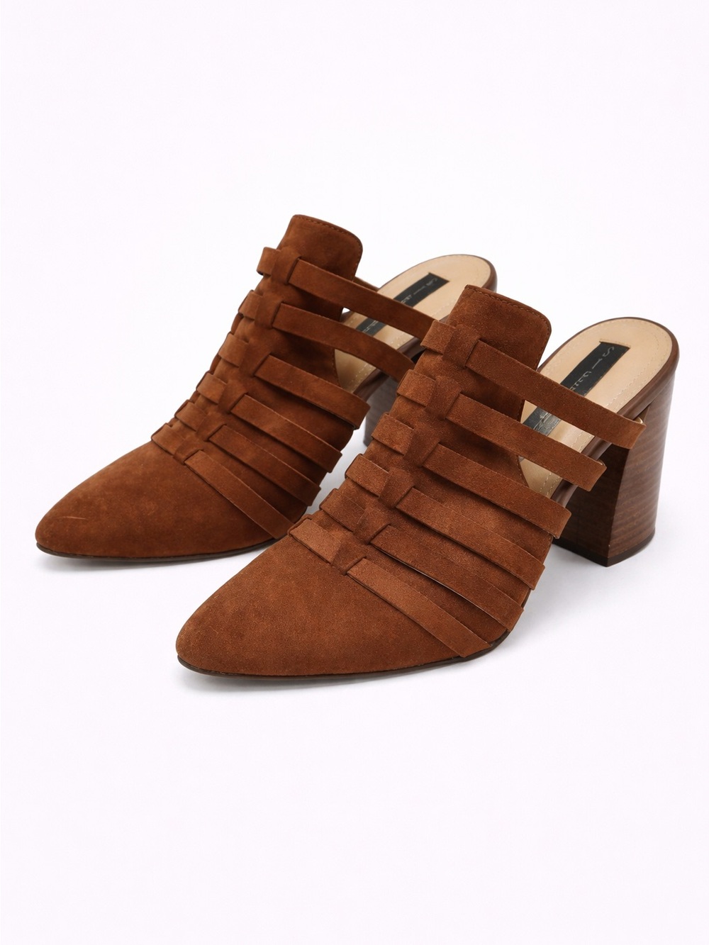 Steve Madden Brown Suede Strappy Block Heel Booties